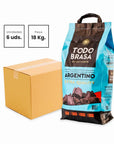 6 Sacos de Carbón Quebracho Argentino (3 Kg c/u) Extra Quality Todo Brasa - Anubis Grill