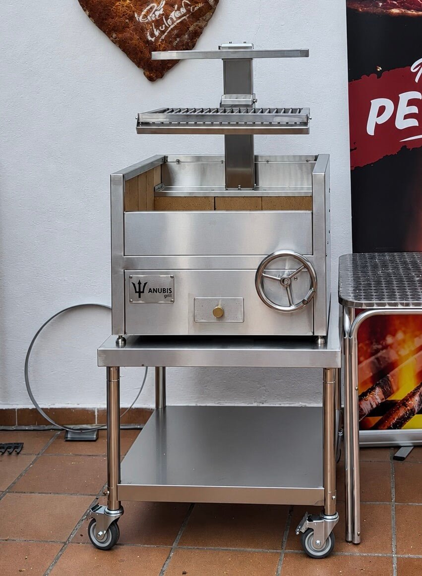 Mesa de acero inoxidable con ruedas y estante - Anubis Grill